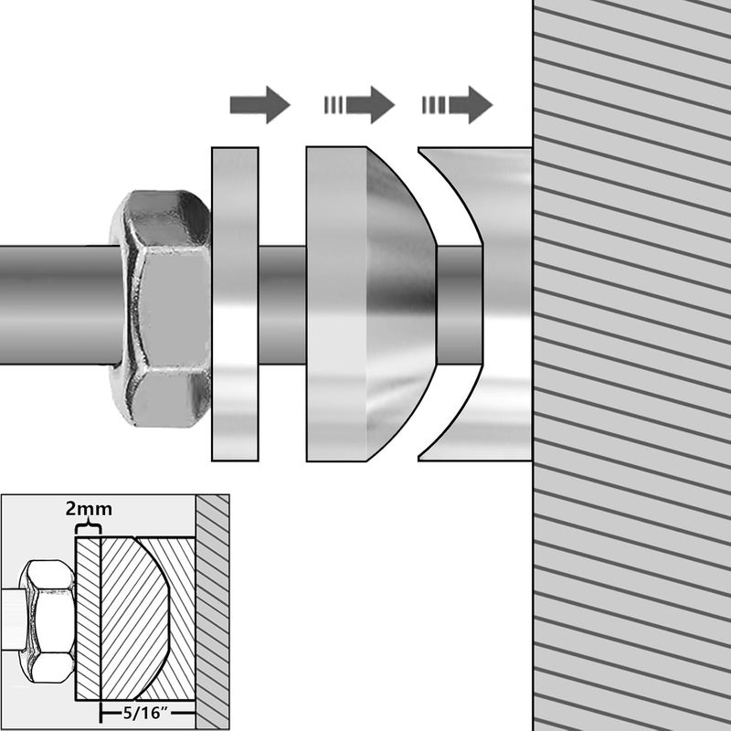 UF-SHARP Self-Aligning Spherical Washer Set, 5/8" ID x 1-3/8" OD x 5/16" Thick, for Bench Grinders with 5/8" Spindles - Image 2